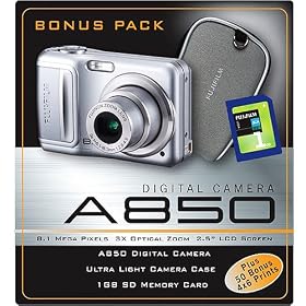 Fujifilm Finepix A850 ~ Bonus Bundle includes 8.1MP Silver Digital Camera, Case, 1GB SD... by Fuji