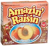 Amazin Raisin Peach Flavored Raisins, 6-Count Boxes (Pack of 12)