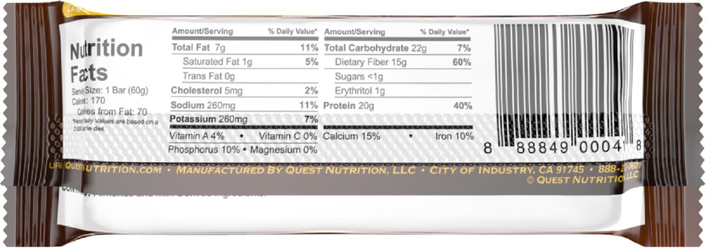 Amazon.com: Quest Nutrition Protein Bar, Chocolate Brownie, 20g ...