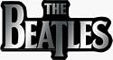 The Beatles - Classic Logo, Shiny Silver on Black - Sticker / Decal