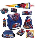 Spiderman Schulranzenset Schulranzen 15-tlg. Schultüte, Sporttasche, Schüleretui gefüllt, Schlamper, Geldbörse, Turnbeutel, Brotdose, Trinkflasche, Schulset 70