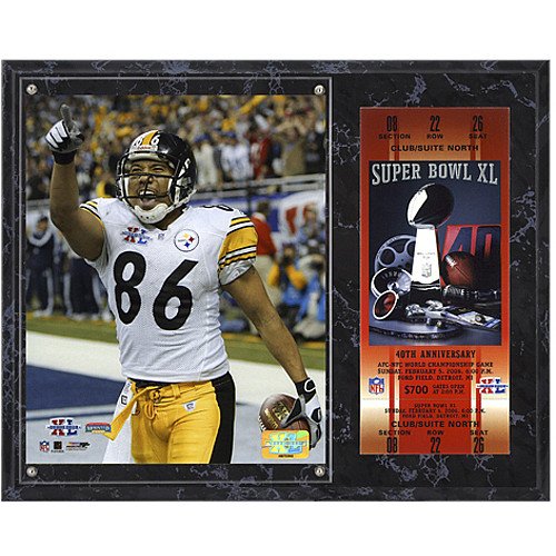 Mounted Memories Pittsburgh Steelers Super Bowl XL Hines Ward Plaque with Replica Ticket