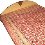 Bedcover Comforters Handmade Floral Design Block Printed Bedspread Queen Size