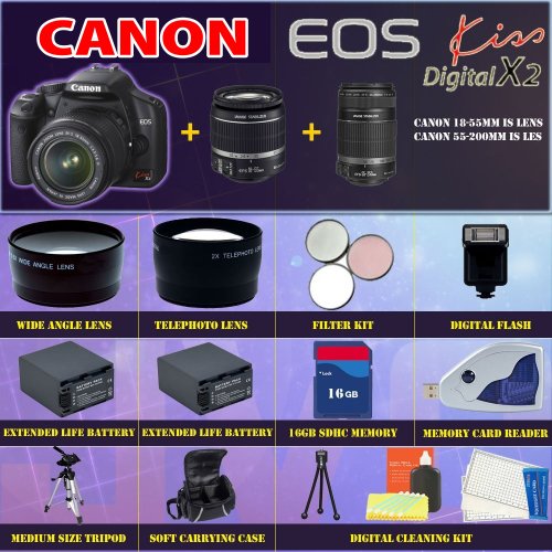 Buy Canon EOS Kiss X2 SLR Digital Camera Best Price with Fast Shipping.