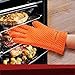 Cool-Shop Heat Silicone BBQ Grill Oven Gloves - Best Heat Protection -Use as BBQ Meat Turner or Oven Mitts-1Pair (Orange)