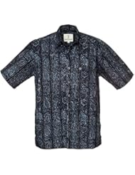 Apparel: Artisan Outfitters Mens Riptide Tropical Batik Shirt Large Blue Lagoon A0214-49-L