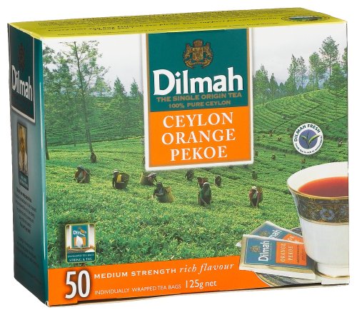Dilmah Ceylon Orange Pekoe, 100% Pure Ceylon, 50-Count Individually Wrapped Teabags,... by Dilmah