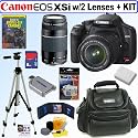 Canon Digital Rebel XSi 12MP Digital SLR Camera (Black) with EF-S 18-55mm f/3.5-5.6 IS Lens & EF 75-300mm f/4-5.6 III Deluxe Accessory Kit