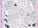 10 Packs 3D Nail Art Stickers Decals, Black and White
