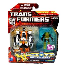 Hasbro Year 2010 Transformers Power Core Combiners Series 4-1/2 Inch Tall Robot Action Figure Set - Autobot LEADFOOT (Vehicle Mode: Race Car) with Mini-Con PINPOINT: Toys &amp; Games