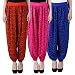 NumBrave Printed Viscose Orange & Pink & Blue Harem Pants (Pack of 3) RS.899.00