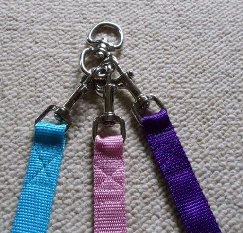 Leash Lady~3 Dog Coupler with Dual Swivel Snaps~5/8" Wide Nylon Webbing~medium Size Dogs