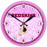 NFL Washington Redskins Round Clock "Pink Background"