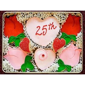 25th Wedding Anniversary Sugar Cookies Gift