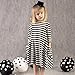 Hatop 1PC Black White Striped Dress Casual Family Clothes Girls Dress