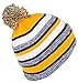 Best Winter Hats Quality Striped Variegated Cuffed Beanie W/Large Pom (L/XL)
