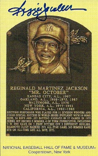 Reggie Jackson Autographed/Hand Signed Hall Of Fame Gold Plaque