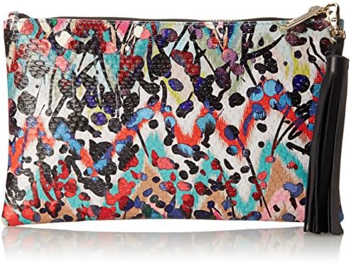 Lauren Merkin Small Floral Tassel Pouch Clutch, Multi, One Size