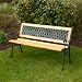 Bute Beautiful 3 Seat Wooden Garden Bench With Cast Iron Legs Brand New by Azuma
