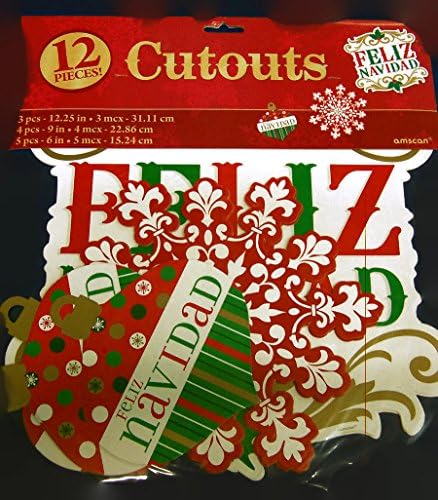Feliz Navidad Merry Christmas Snowflake Winter Holiday Party Decoration Cutouts