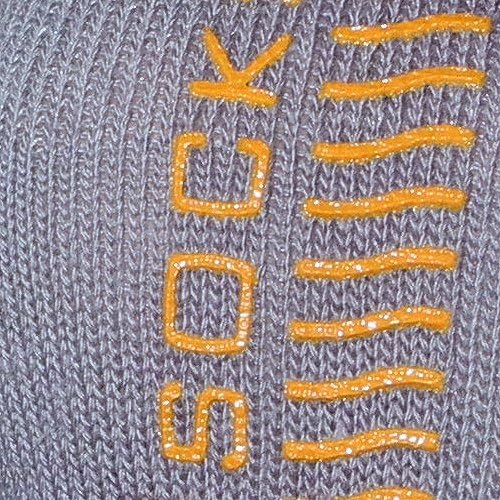 Five Toe Socks with Non-Slip Non Skid Sole, TractionToes Toesocks (Large, Grey/Orange)