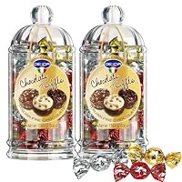 Delicia Italian Chocolate Praline Truffles 2 Gift Jars - 3 Assorted Delicious Flavors
