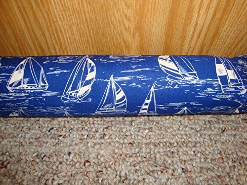 Door Draft, Light, Dust Stopper Natural Fragrant Balsam, Many Colors &amp; Sizes - Quality USA Made (3" x 32", Sailboats)