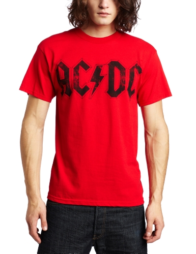 FEA Men's AC DC Eighty T-Shirt, Red, X-Large