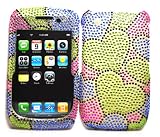 Green Blue Pink Multi Color Heart Design Full Diamond Rhinestone Snap on Hard Skin Shell Protector Cover Case for Blackberry Curve 8520 8530