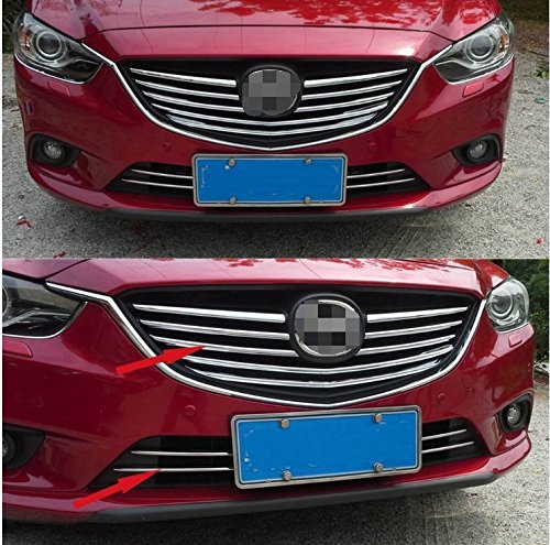 GOOACC 10PCS Chrome Front Grill Grille Cover Trims For 2014 Mazda 6 ATENZA M6