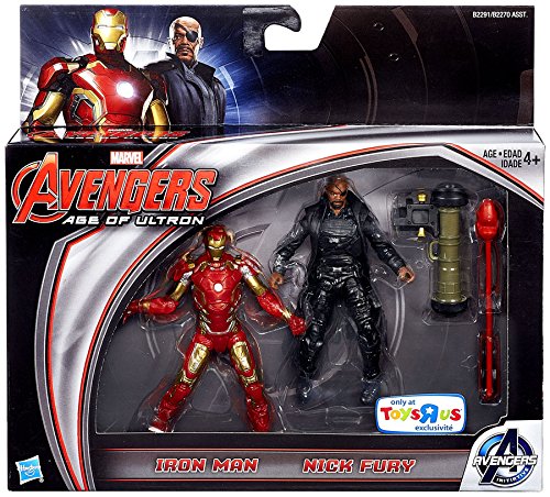 Marvel Avengers Age of Ultron Movie, Iron Man and Nick Fury Action Figures, 3.75 Inches