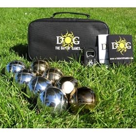 Click here to buy Gold and Silver Petanque Bocce Ball Set.