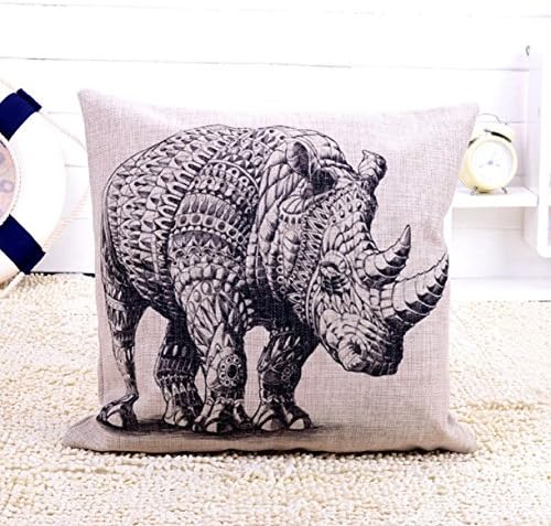 Lookatool® Home Car Bed Sofa Decorative Rhino Pillow Case Cushion Cover pillowcase