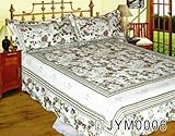 3PCS BEDSPREAD - 3D flower embroider; 100% Cotton; Size:Cal King