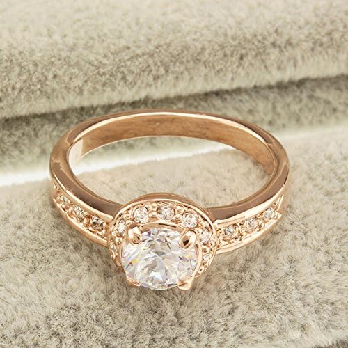 FM42 Round Cut Clear Crystal Vintage Style Engagement Style Ring R45 Size 6.5
