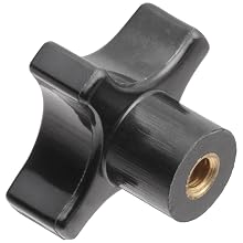Davies Thermoplastic Four Arm knob, Flute Rim, Threaded Through Hole, 1/4"-20 Thread Size X 1/2" Thread Length, 1-3/4" Diameter (Pack of 5)