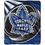 NHL Toronto Maple Leafs 50-inch-by-60-inch Raschel Plush Throw "Puck" Design