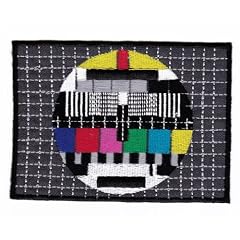 Aufn�her B�gelbild Aufb�gler Iron on Patches Applikation TV Testbild Kult Retro Vintage St�rbild Fernseher