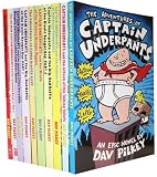 Captain Underpants Children 10 Books Set Collection Pack RRP £ 49.90 (talking toilets, ladies from outer space, professor poopypants, wicked wedgie woman, bionic booger boy Part 1, bionic booger boy Part 2, purple potty people, ofun, ofun 2) (Captain Underpants)
