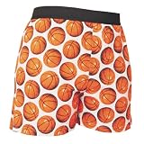 Basketball Novelty Print Cotton Jersey Boxers Boxer Shorts, False Fly, Roomy Fit, Exposed Elasti Waist. 5 Adult Sizes