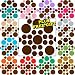 Chocolate Brown + Any 1 Color Circles Polka Dots Vinyl Wall Decals Stickers + with Free Pen [Peel an