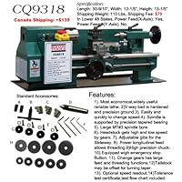 Bolton 7 X 12 Mini Lathe Is Small Yet Powerful Use with Metal, Plastic or Wood Mt#2 Tailstock Taper 3/4 Hp 110 Volt Comes with Standard Accessories and Full 1 Year Warrantty