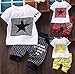 Canis Baby Boy Kid 2 Piece Star Sportswear Clothes T-Shirt Top Short Pants Outfit Set (L/2Y,Dark red)