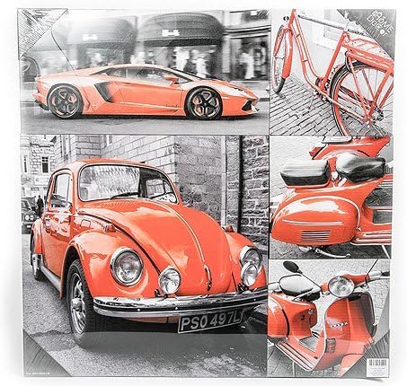 Wall Decor Paintings on Canvas For Living Room, Set of 5 Pieces (Vintage Rides)