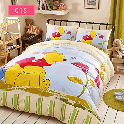 Children 100% Cotton Series Winnie the Pooh Duvet Cover Set,Boys Girls Disney Cartoon Bedding Set Toddler Bedding Twin Size,Birthday Gift Idea