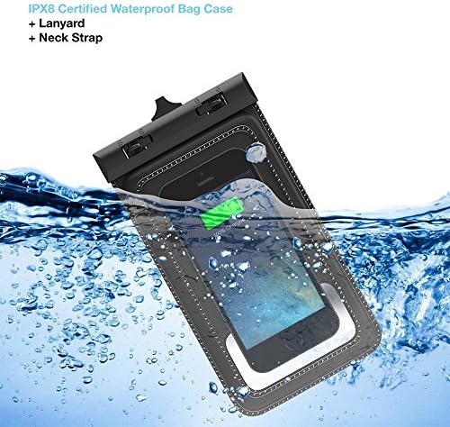 FORWORD Waterproof Case for Apple iPhone 6 5S 5C 5, Samsung Galaxy S6 and S6 Edge S5 S4, 5.5 inches - [Black]