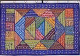 Review NovaHaat.com  / BANJARA MIRROR PURPLE SARI TAPESTRY INDIAN WALL HANGING