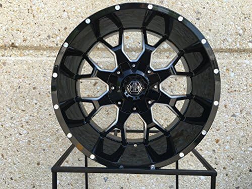 22x12 Black/Milled Mayhem Warrior (8015) 6x135 6x5.5 -44 Wheels Rims Set