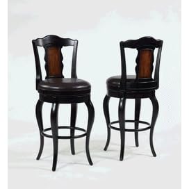 Powell Masterpiece Antique Black and Faux Rich Mahogany Bar Stool 