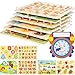 Wooden Toddler Puzzles and Rack Set - (6 Pack) Bundle with Storage Holder Rack and Learning Clock - Kids Educational Preeschool Peg Puzzles for Children Babies Boys Girls - Alphabet Numbers Zoo Cars